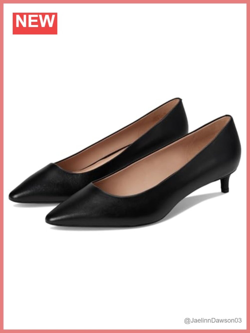 Women's Leather Pointed Toe Slip-On Heels Comfort Business Casual Pumps